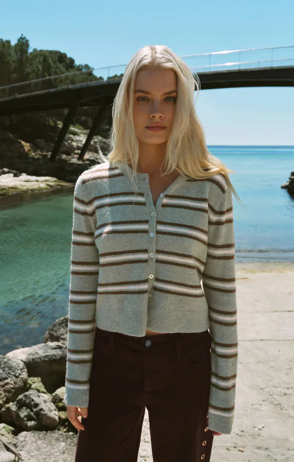 Z Supply Cardigan Aqua Cloud / XS Medina Cozy Stripe Cardigan