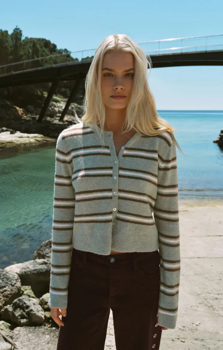 Z Supply Cardigan Aqua Cloud / XS Medina Cozy Stripe Cardigan