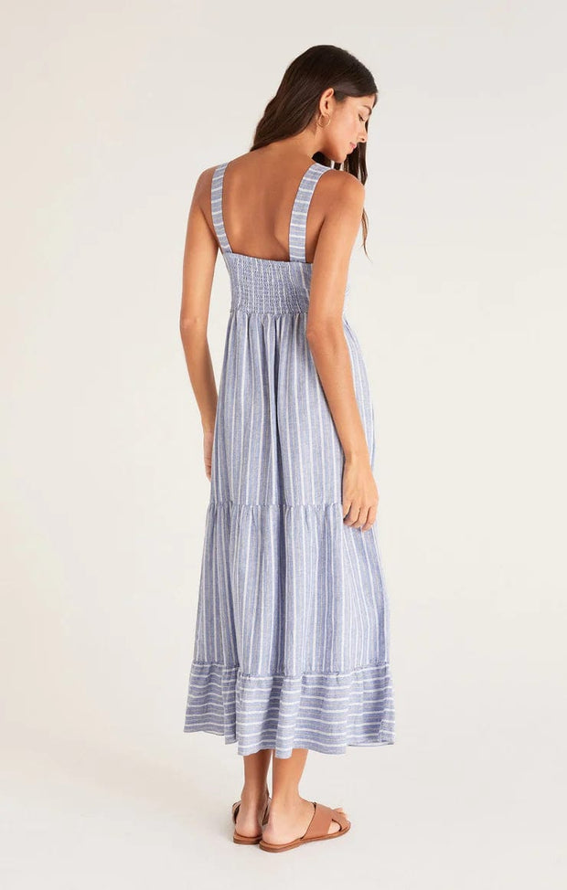 Z Supply Dress Ayla Striped Linen Midi Dress