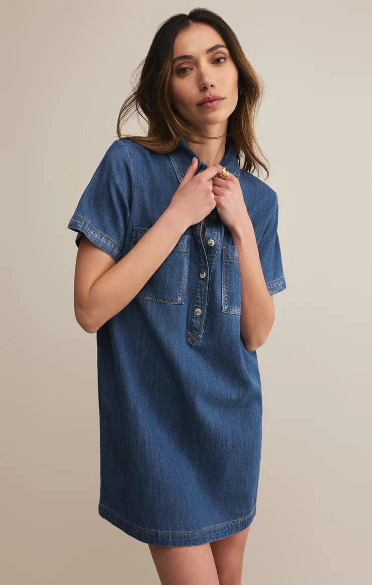 Z Supply Dress Kellie Denim Mini Dress