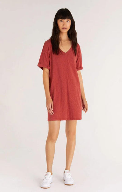 Z Supply Dress Rouge / X Small Dahlia V-Neck T-Shirt Dress
