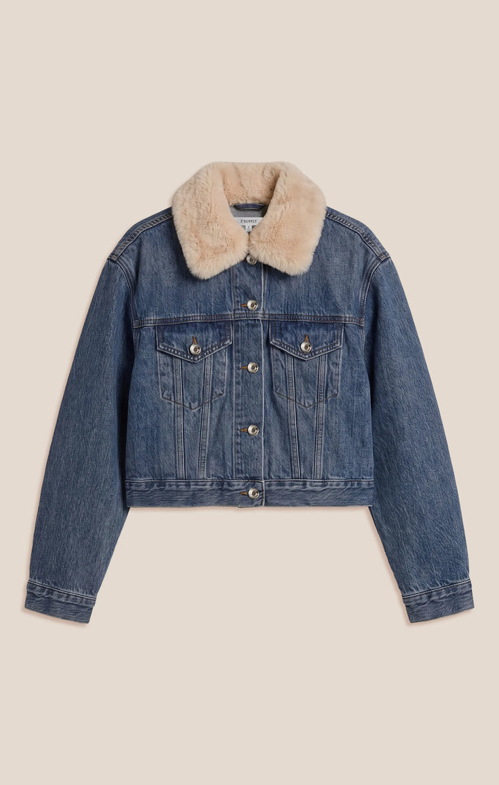 Z Supply Jacket Daily Sherpa Denim Jacket