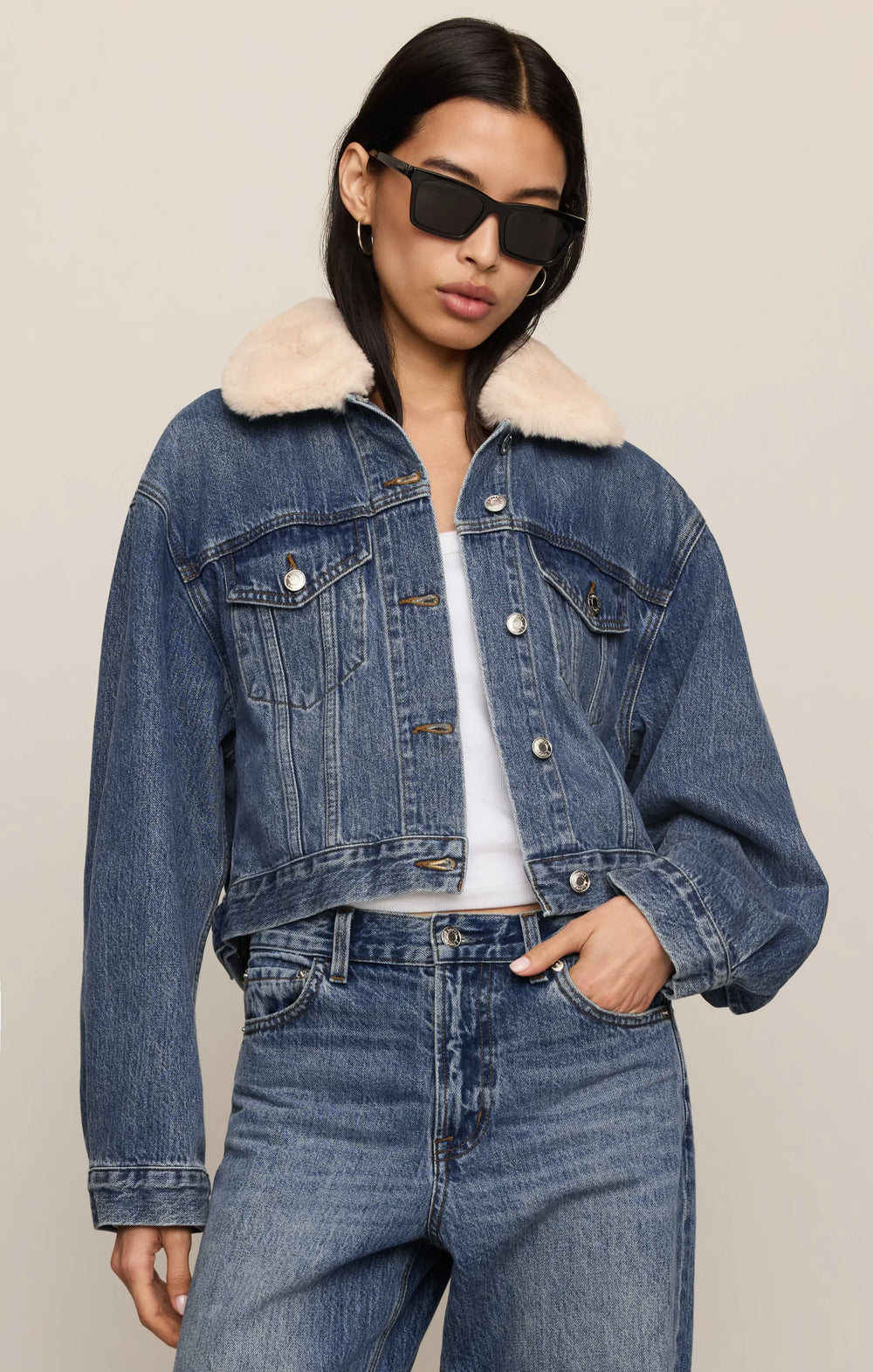 Z Supply Jacket Daily Sherpa Denim Jacket