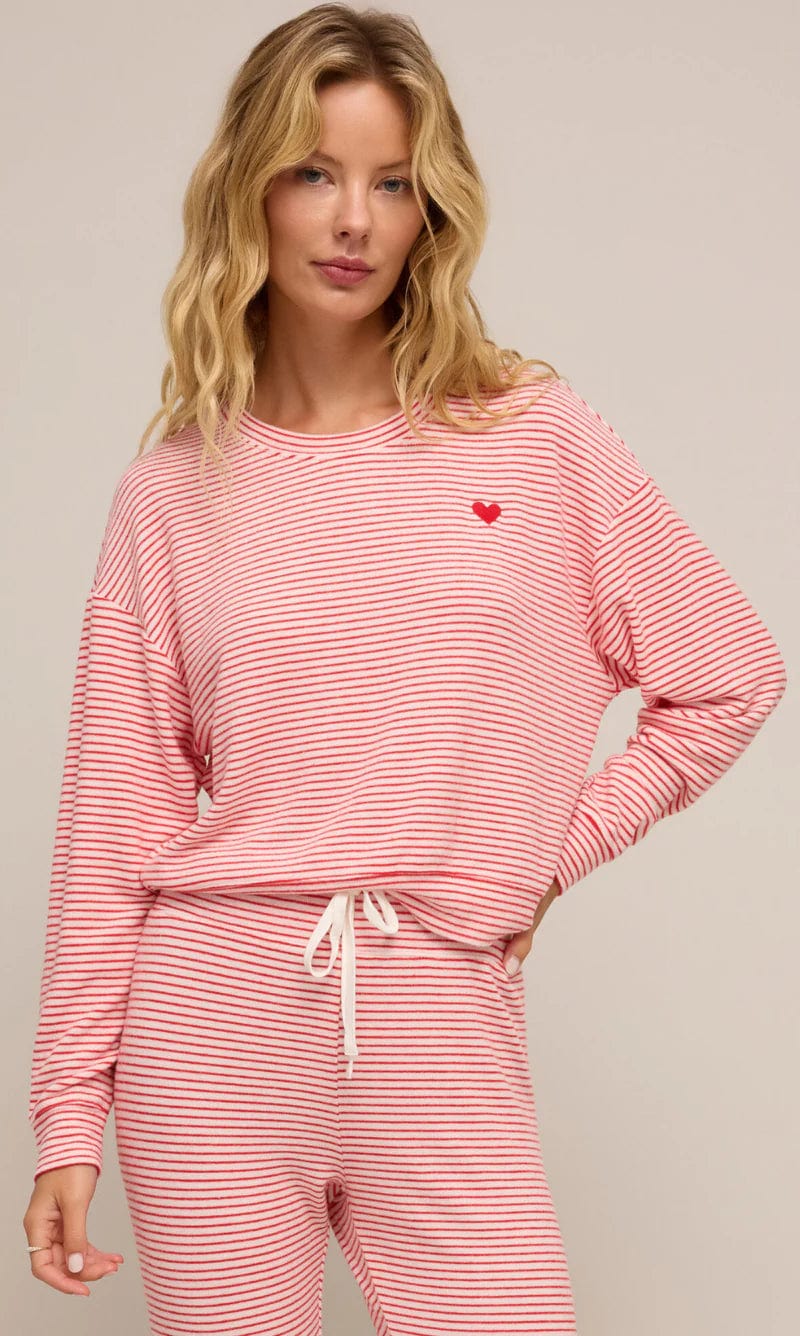 Z Supply Loungewear Bisous Stripe LS Top