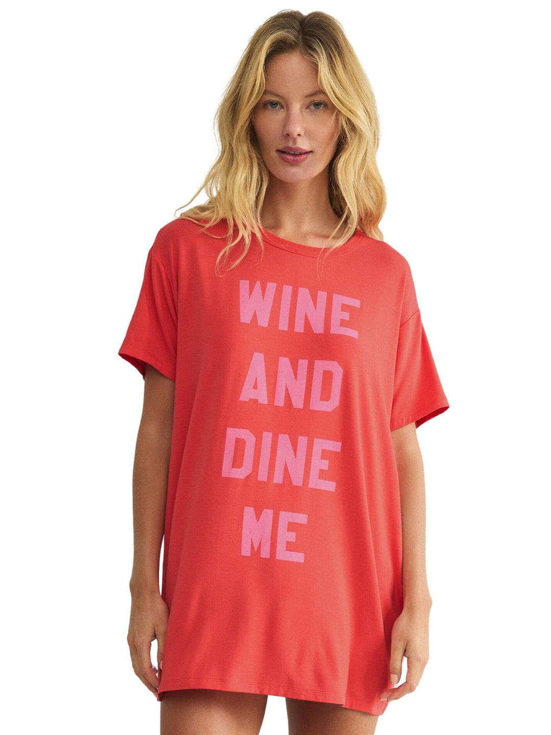 Z Supply Loungewear Hot Stuff / XS Wine And Dine Me Night Shirt