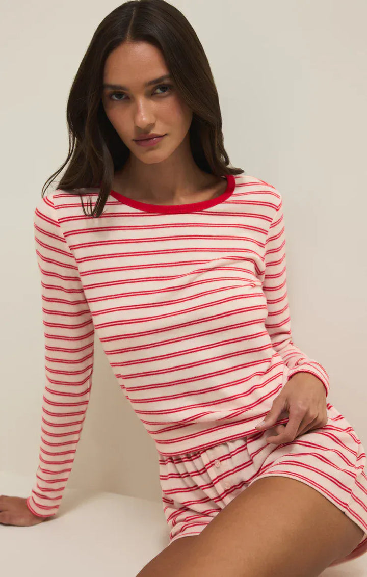 Z Supply Loungewear Multi / XS Night In Stripes Long Sleeve Top