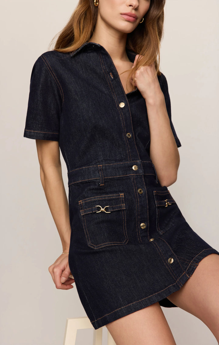 Z Supply Mini Dress Midnight Air / XS Crush Denim Mini Dress