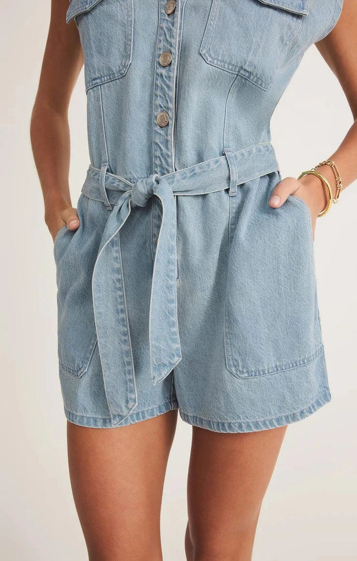 Z Supply Romper Dash Luxe Soft Denim Romper