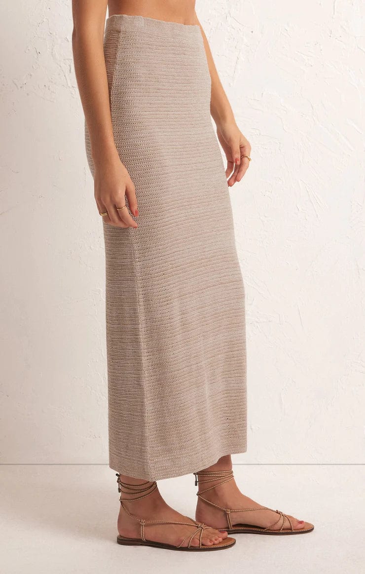 Z Supply Skirt Heather Oatmeal / XS Mykonos Midi Skirt