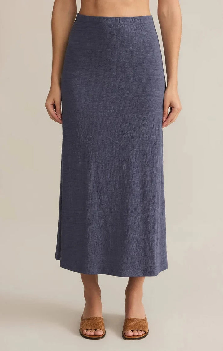 Z Supply Skirt Worn Blue / XS Delavine Textured Midi Skirt