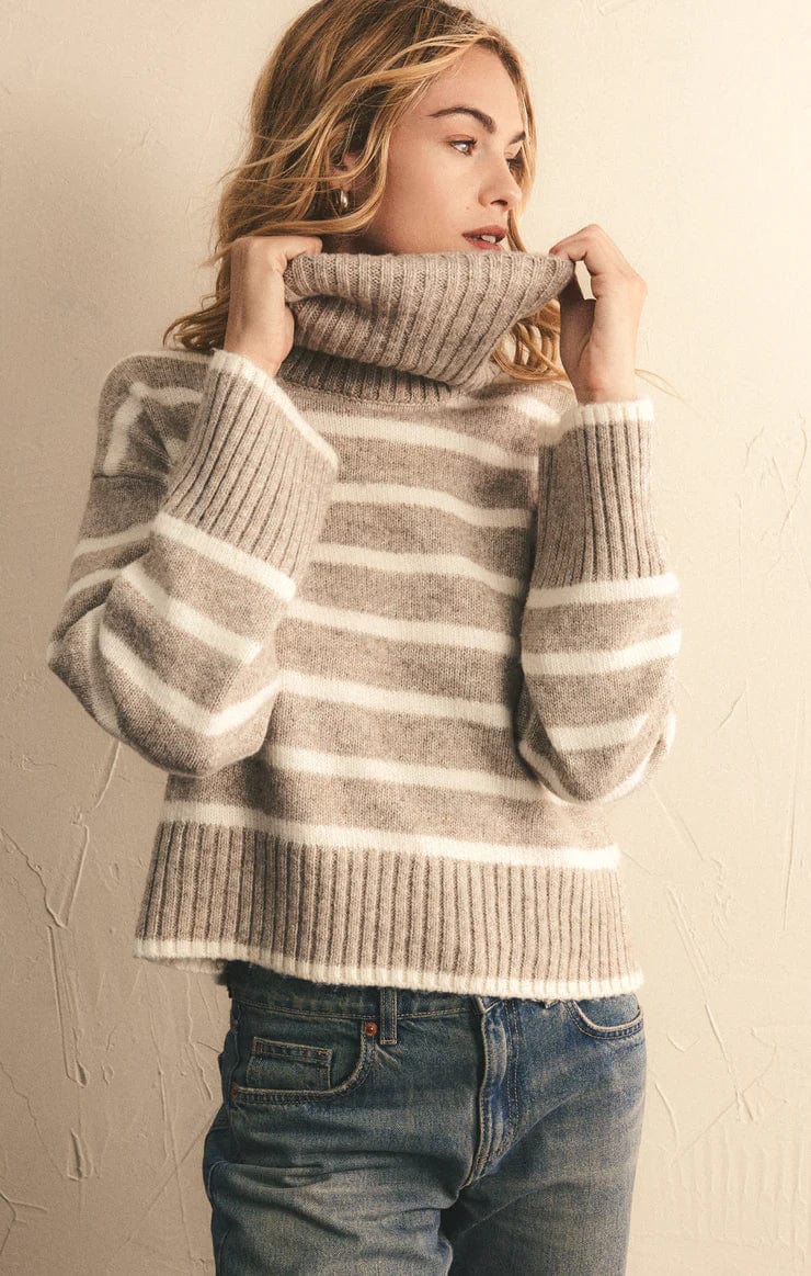 Z Supply Sweater Josephine Stripe Turtleneck Sweater