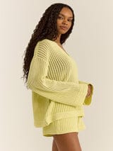 Z Supply Sweater Limeade / XS Kiami Crochet Sweater