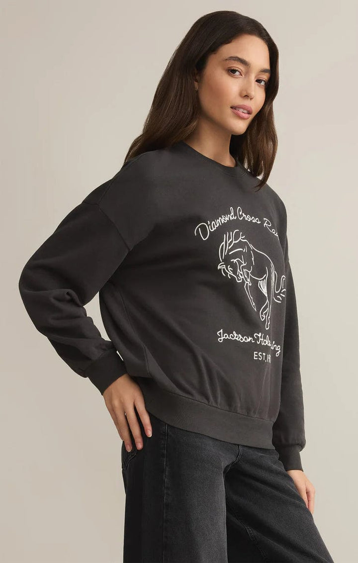 Z Supply Sweatshirt Bronc Embroidered Sunday Sweatshirt