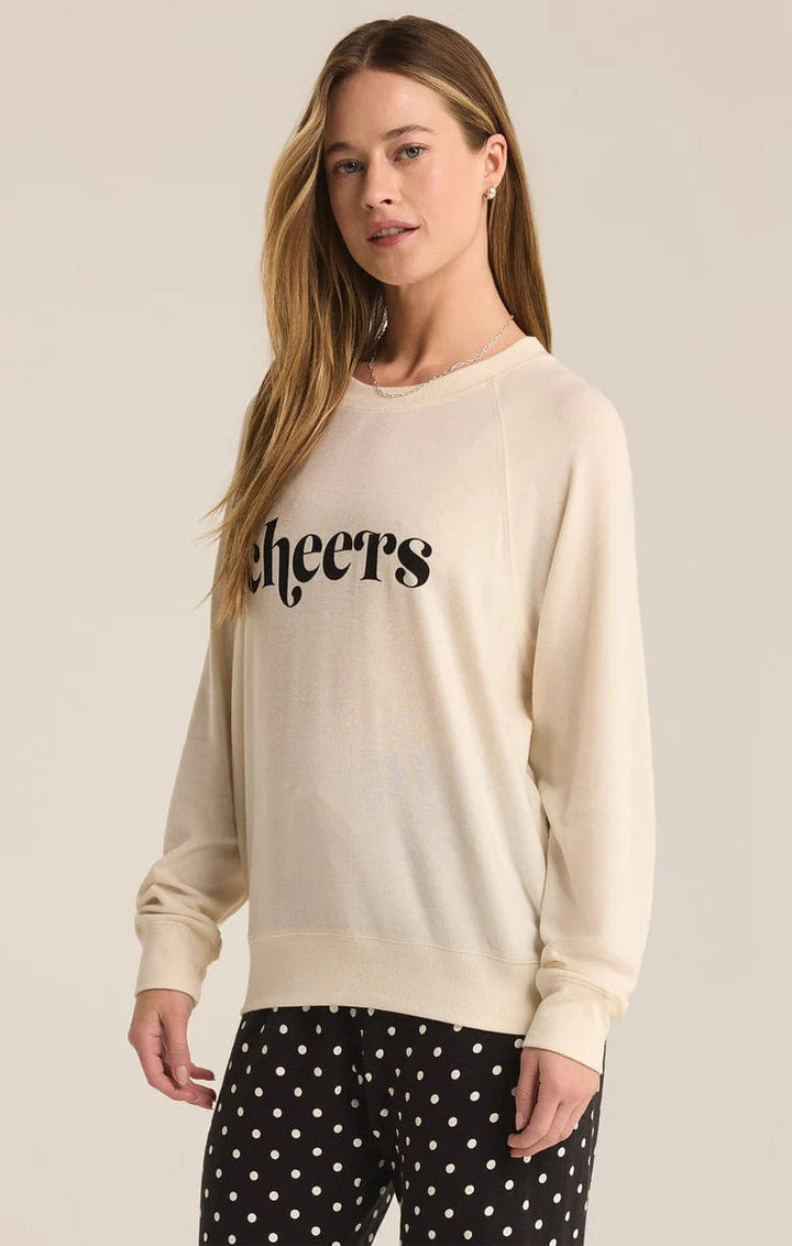 Z Supply Sweatshirt Cassie Cheers Cloud Knit Top