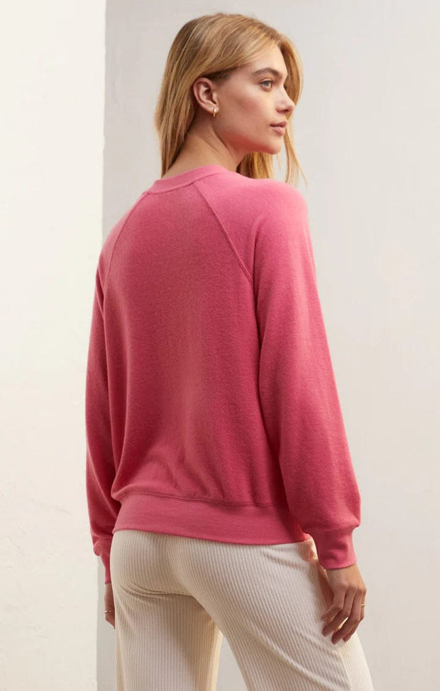 Z Supply Sweatshirt Cassie Sip Back Long Sleeve Top