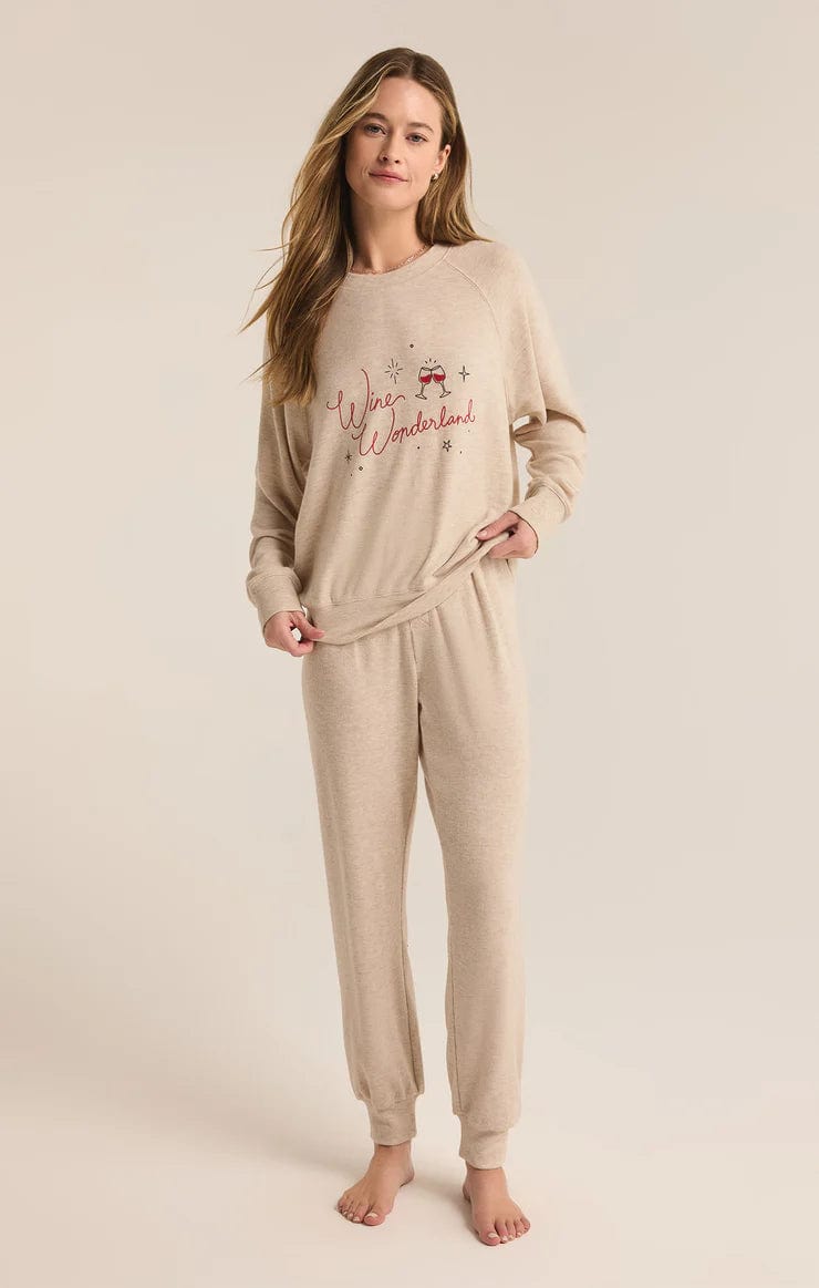 Z Supply Sweatshirt Cassie Wine Wonderland Cloud Knit Top