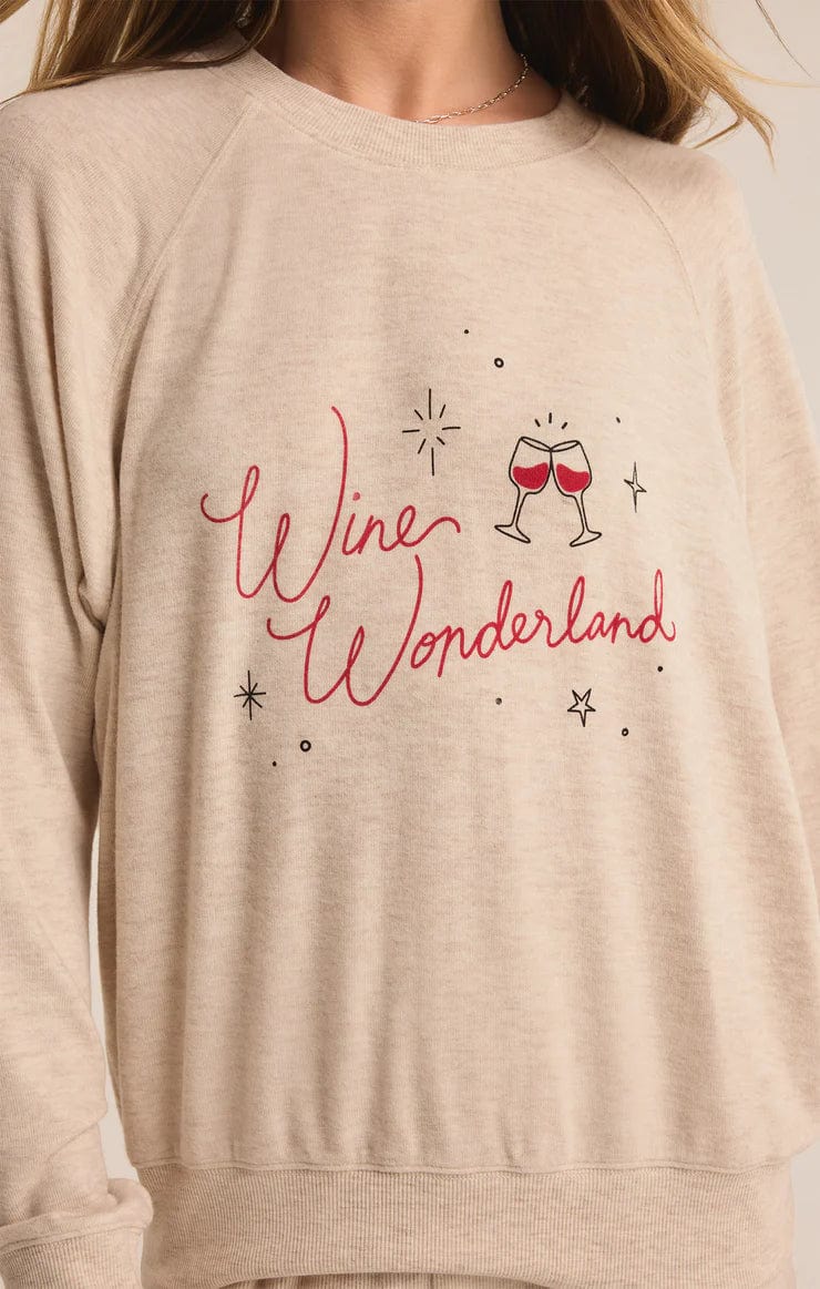 Z Supply Sweatshirt Cassie Wine Wonderland Cloud Knit Top