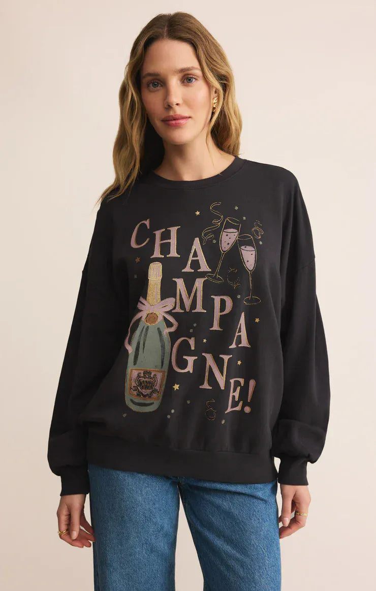 Z Supply Sweatshirt Celebrate Champagne Sweatshirt