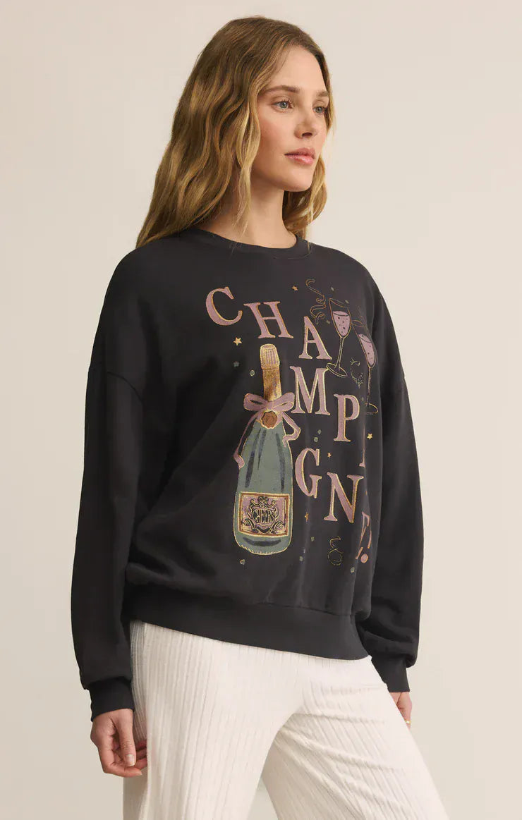 Z Supply Sweatshirt Celebrate Champagne Sweatshirt