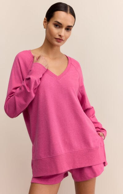 Z Supply Sweatshirt Island Pink / XS Modern V-Neck Weekender