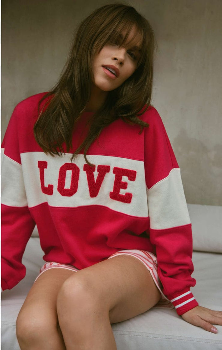 Z Supply Sweatshirt Kiss Me Red / XS Oversized Love Sweatshirt