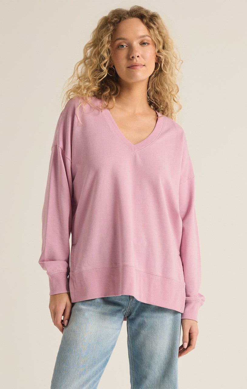 Z Supply Sweatshirt Sunset Mauve / XS Modern V-Neck Weekender