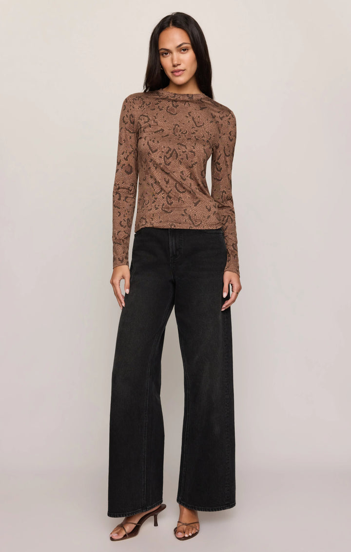Z Supply Top Onyx Snake Long Sleeve Top