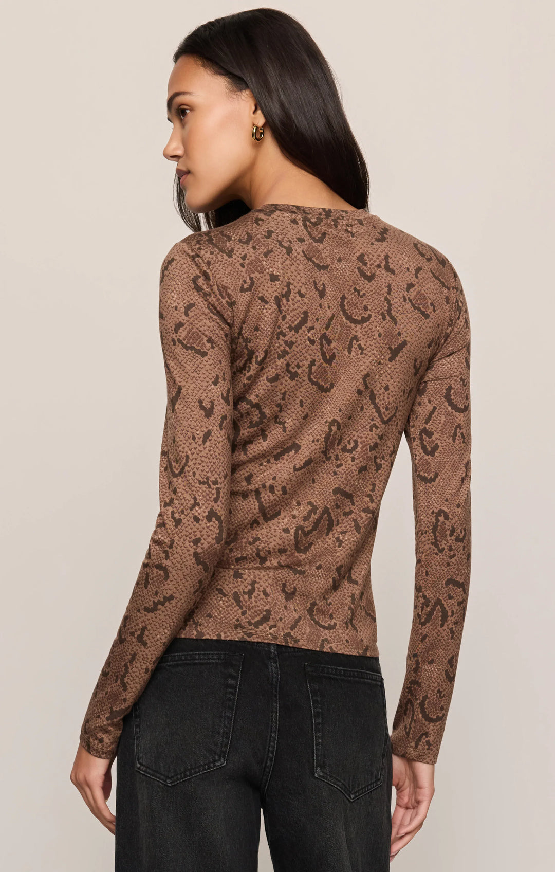 Z Supply Top Onyx Snake Long Sleeve Top
