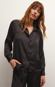 Z Supply Top Serenity Lux Sheen Button Up Top