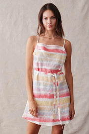 Bella Dahl Dress Painted Scala Stripe / Small Stripe Print Linen Dress