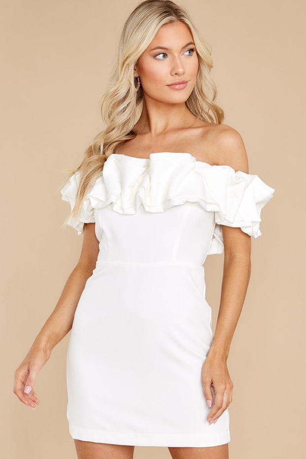 Do+Be Dress White / Small Katie Ruffle Mini Dress