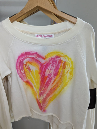 Hippe BeachBum Loungewear Watercolor Heart Sweatshirt