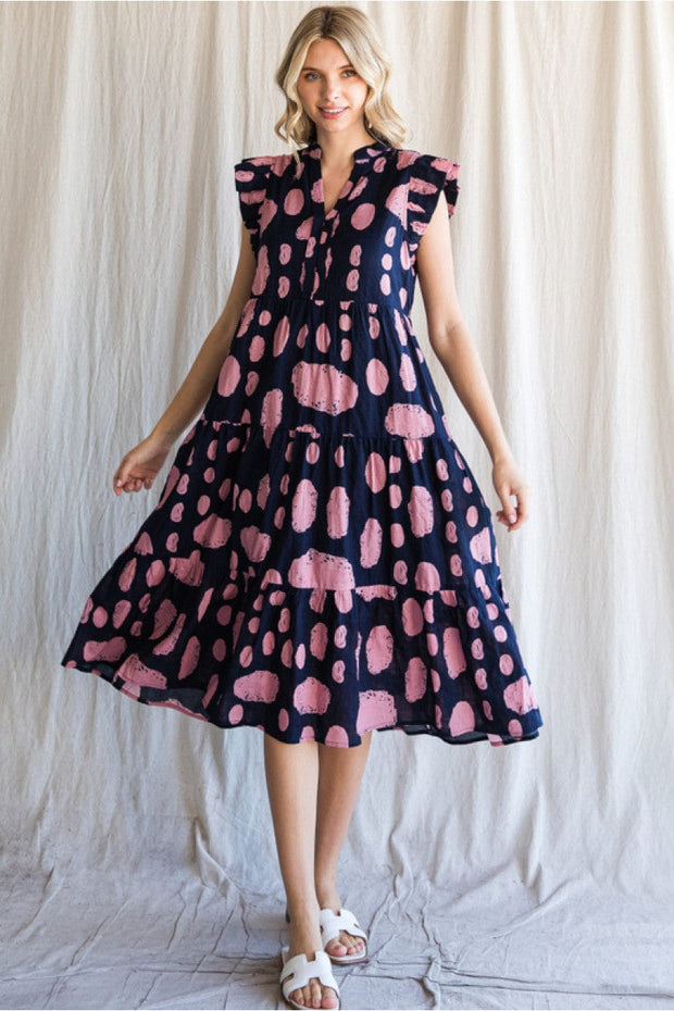 Jodifl Dress Navy / Small Charlie Cow Print Dress