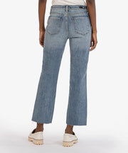 KUT from the Kloth Denim Acclimated Wash Kelsey High Rise Fab Ab Ankle Flare With Raw Hem (Acclimated Wash)