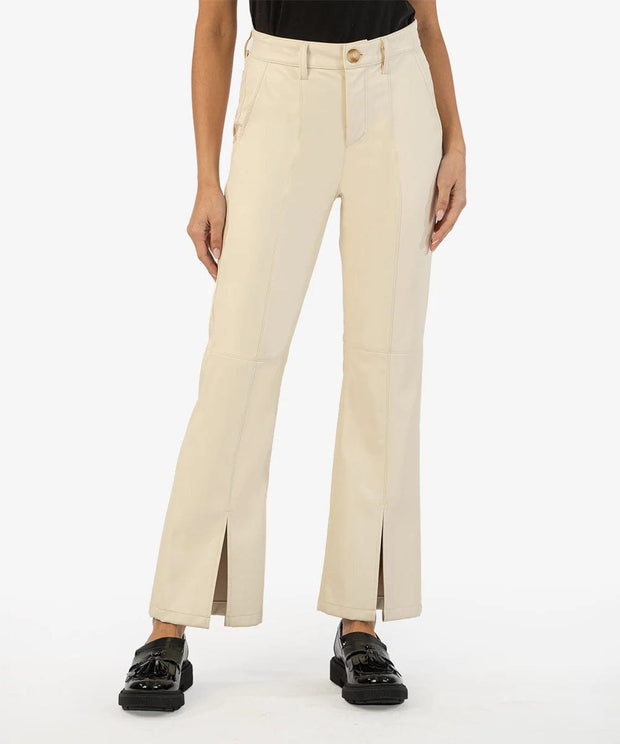 KUT from the Kloth Pants Ivory / 0 Ellery Faux Leather Ankle Flare