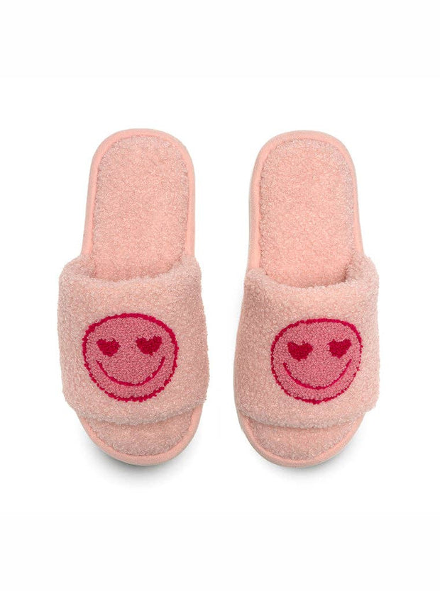 Living Royal Slippers Pink Happy Slide / Small/Medium 5-8 Slide Slippers