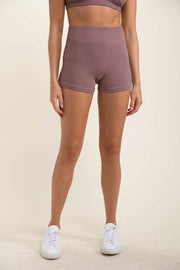 Mono B Biker Shorts Mauve 21 / Small Ribbed Seamless High-Waist Shorts