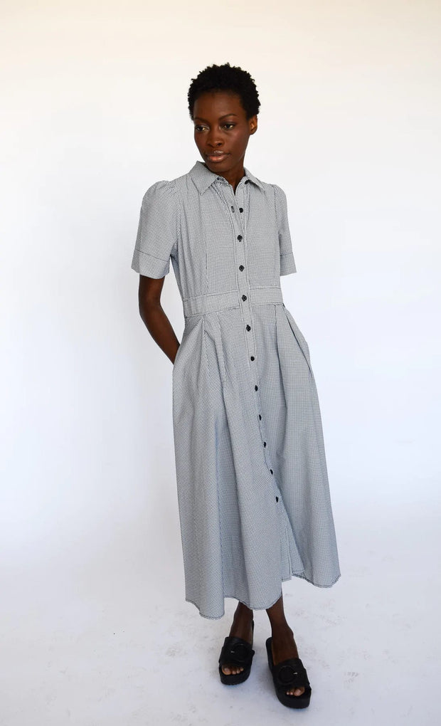 White button down midi top dress