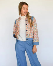 Never A Wallflower Jacket Coral Tweed Button Front Jacket
