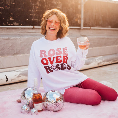 Pink Armadillos Sweatshirt Rose' Over Roses Sweatshirt