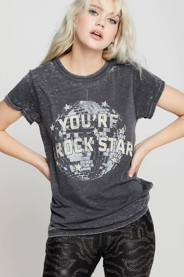 Recycled Karma Graphic Tee You're A Rock Star Fitted Tee