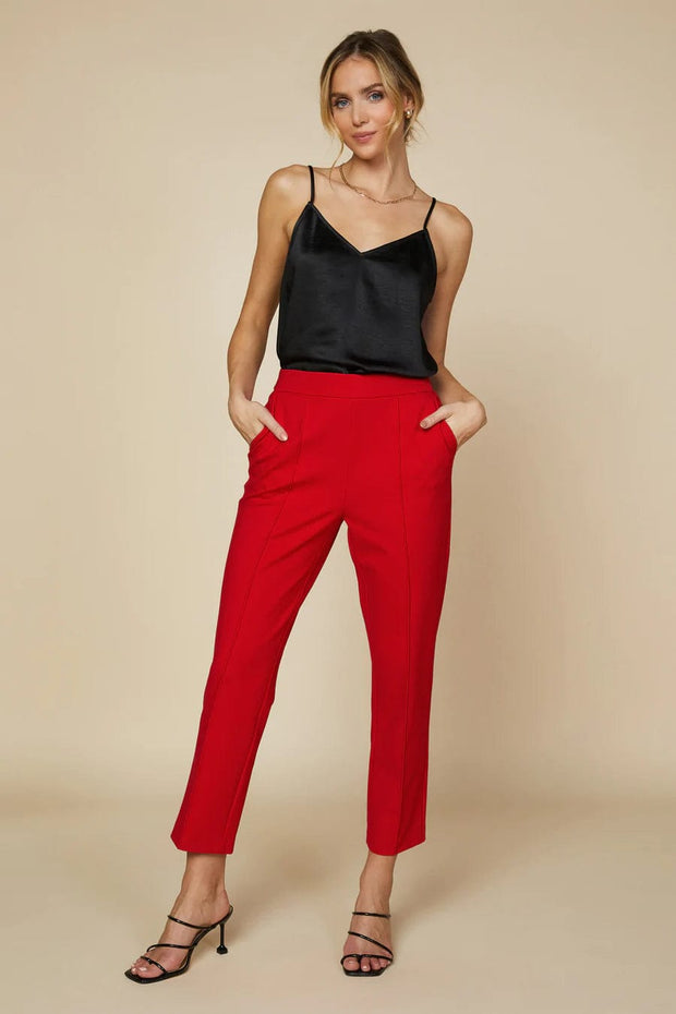 Skies Are Blue Pants Scarlet Red / X Small Knit Pintuck Trouser