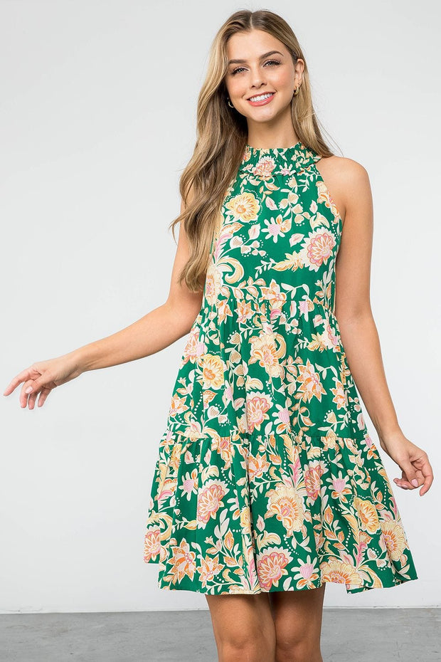 THML Dress Green / X Small Giana Floral Dress